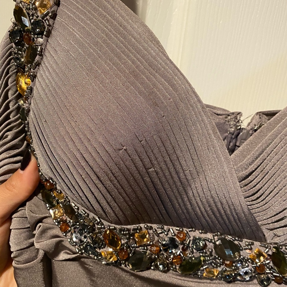 JS Boutique Ruched Dress Gray - Picture 4 of 8